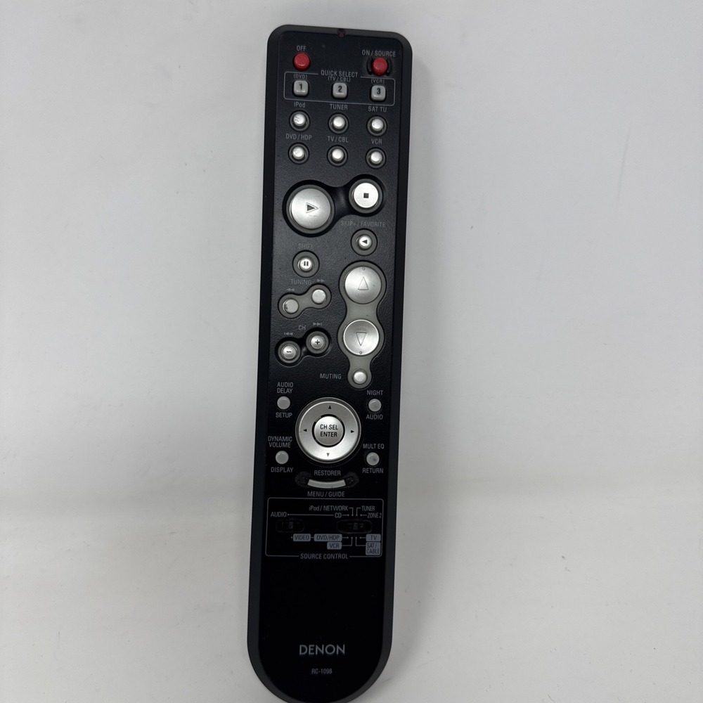 Denon RC-1098 OEM Original‎ Remote Control For AVR Tested Dual-Sided Genuine